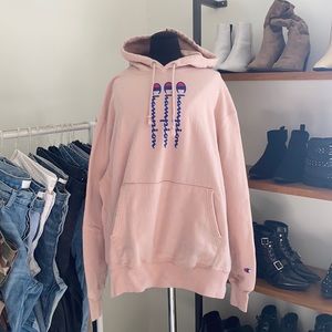 Champion Pink Sweatshirt Hoodie W/ Logo | Size XL
